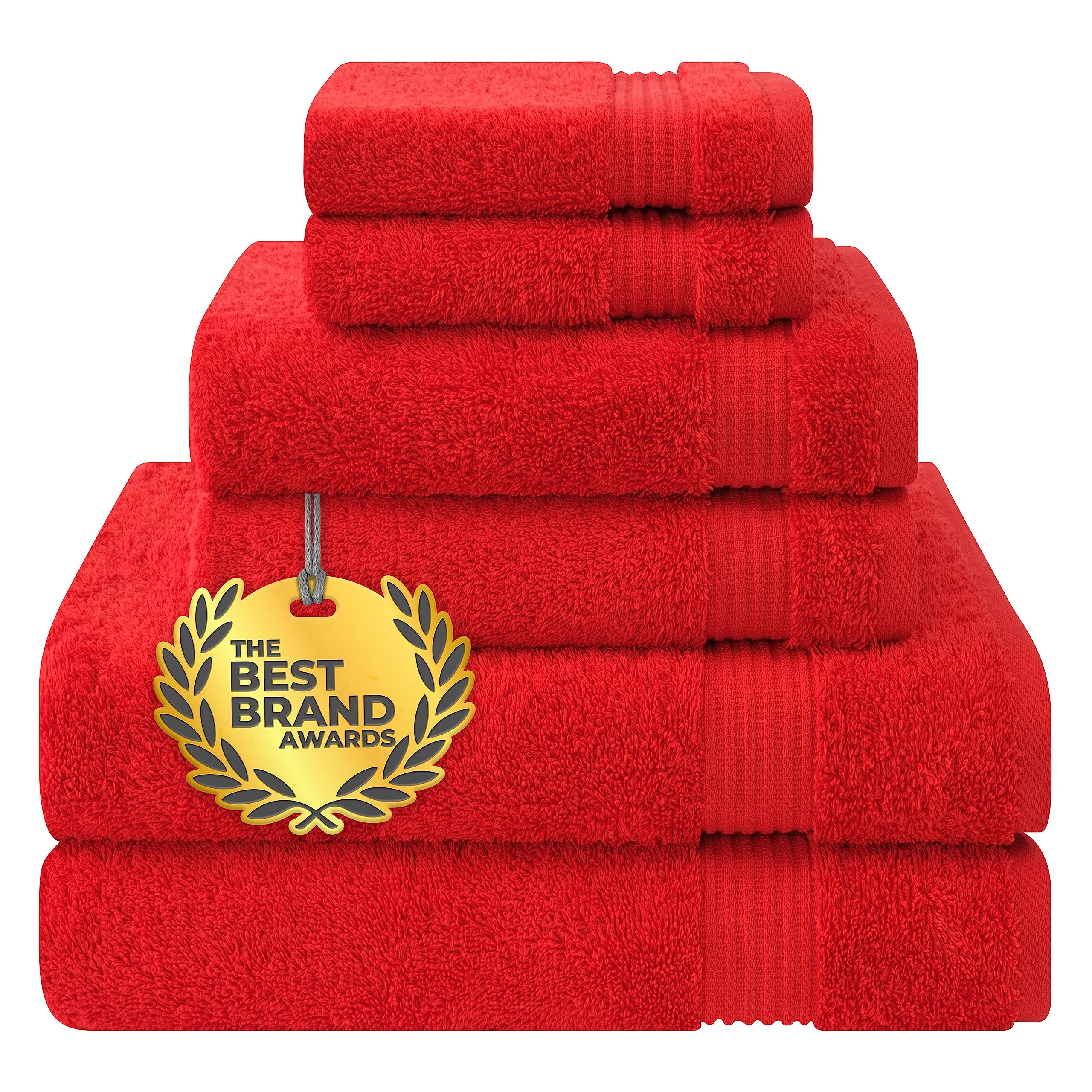 Cotton Paradise 100% Cotton Turkish Towel Set, Soft Absorbent Quick Dry, 6 Piece Towel Set, Navy Blue