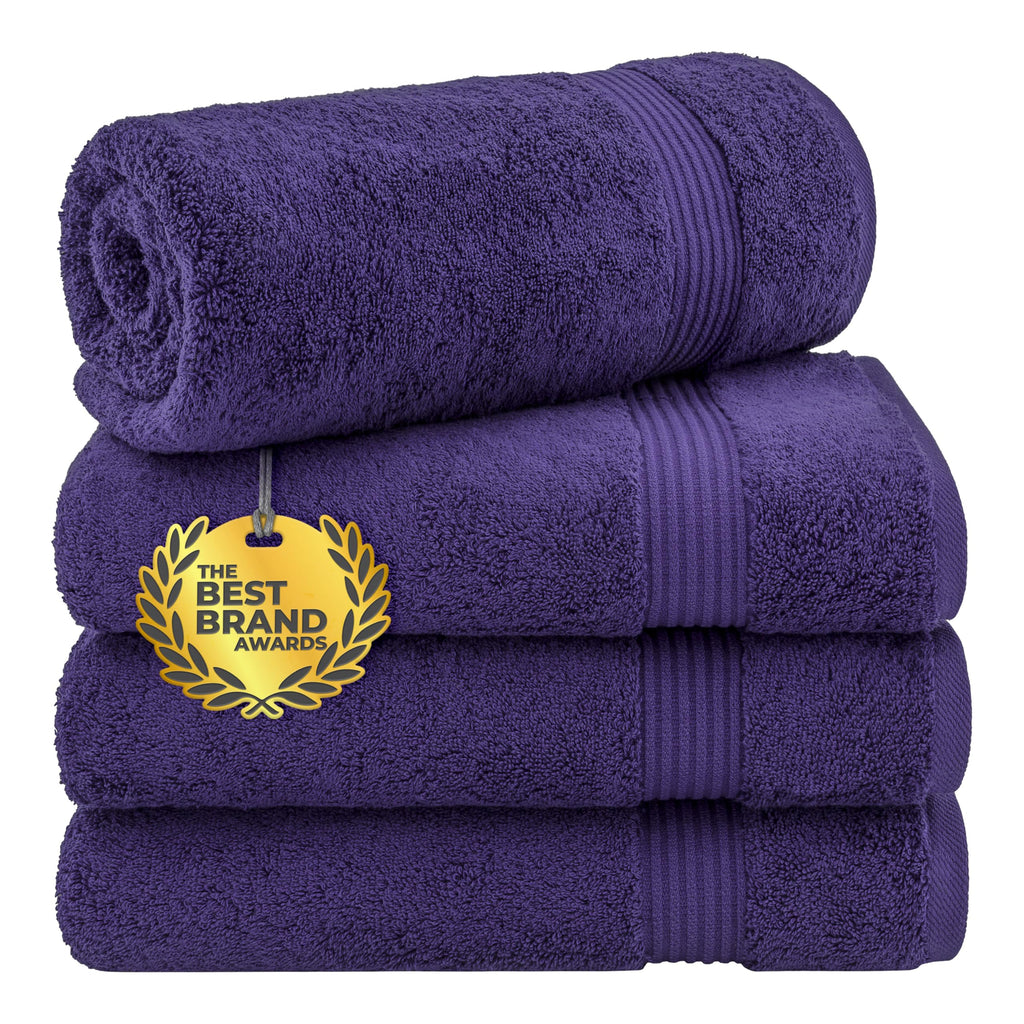 Cotton Paradise 100% Cotton Turkish Towel Set, Soft Absorbent Quick Dry, 6 Piece Towel Set, Snow White