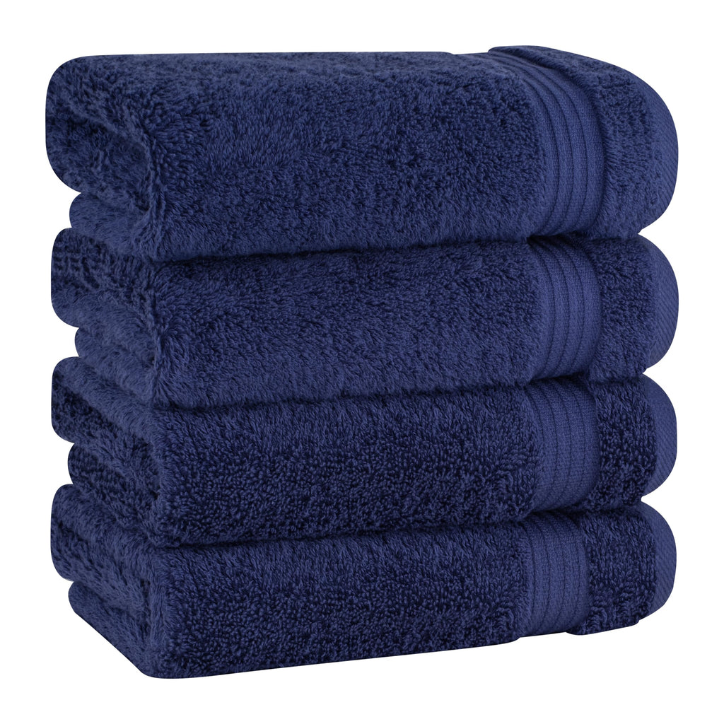Cotton Paradise 100% Cotton Turkish Towel Set, Soft Absorbent Quick Dry, 6 Piece Towel Set, Navy Blue