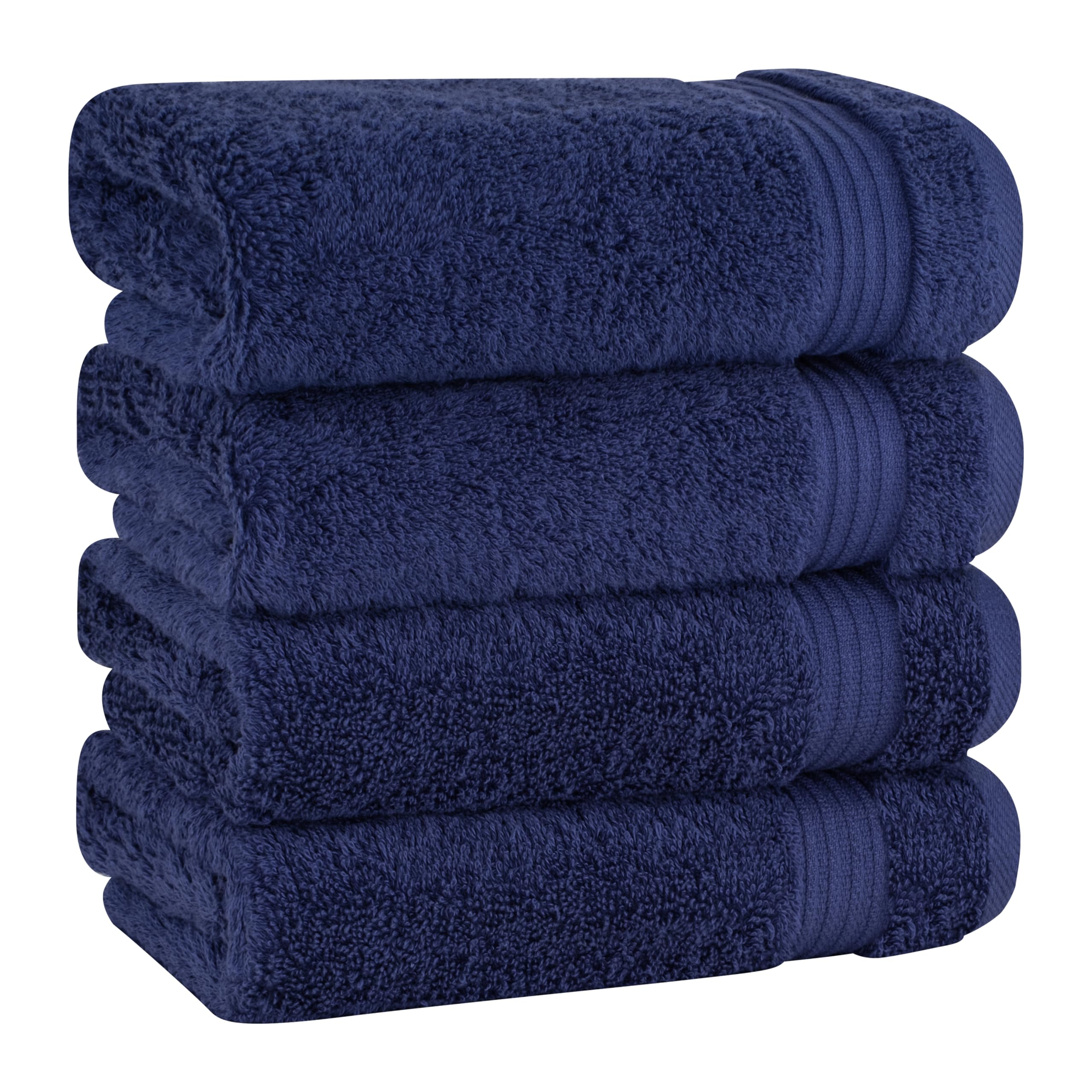 Cotton Paradise 100% Cotton Turkish Towel Set, Soft Absorbent Quick Dry, 6 Piece Towel Set, Navy Blue