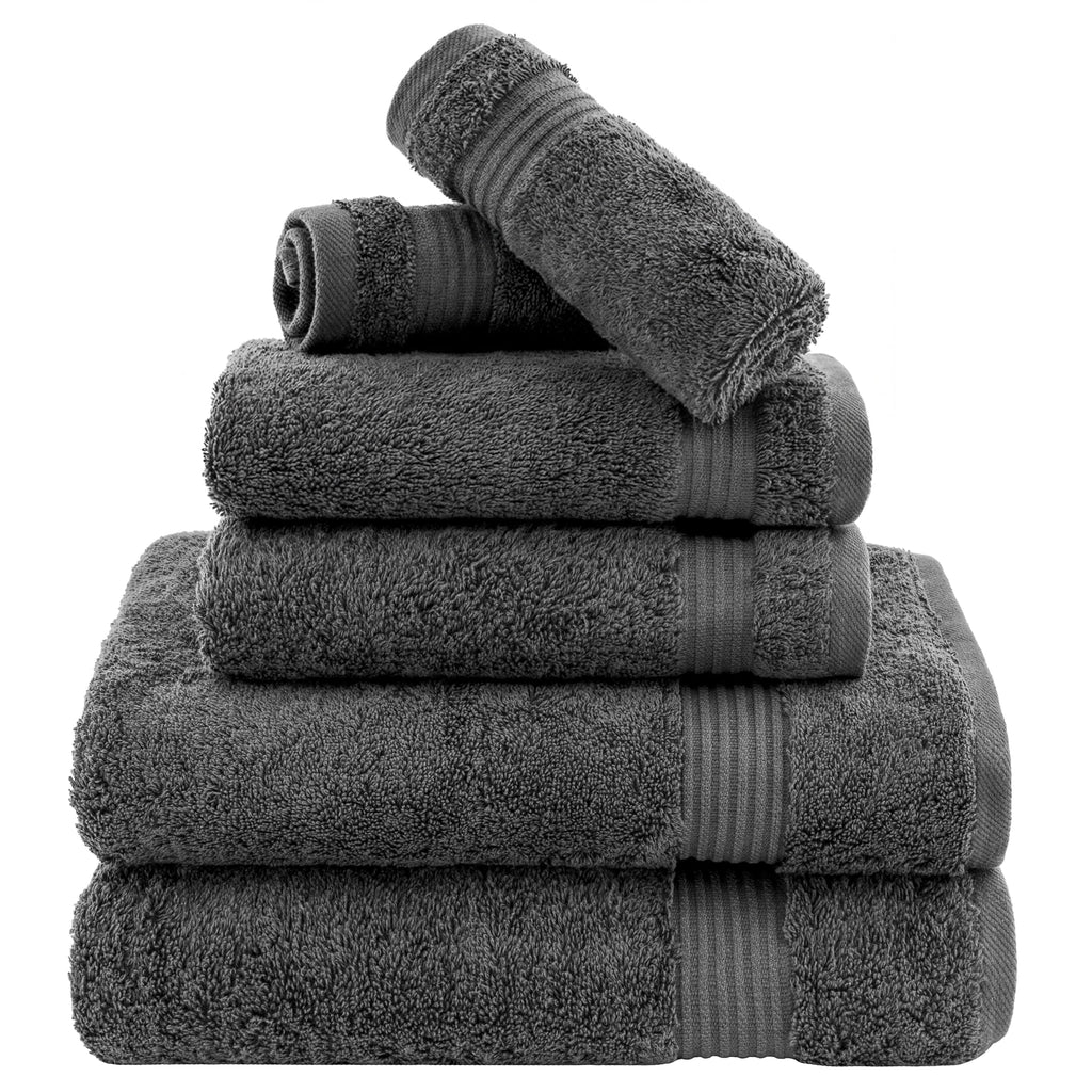Cotton Paradise 100% Cotton Turkish Towel Set, Soft Absorbent Quick Dry, 6 Piece Towel Set, Navy Blue