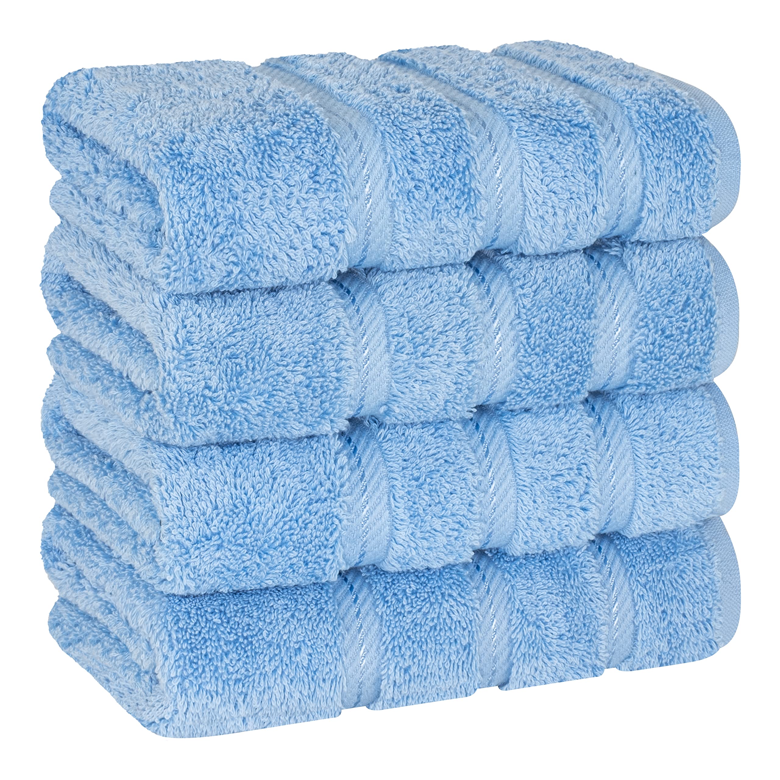 American Soft Linen Luxury 6 Piece Towel Set, 2 Bath Towels 2 Hand Towel 2 Washcloths, 600 GSM 100% Cotton Turkish Towels for Bathroom, Light Grey Towel Sets