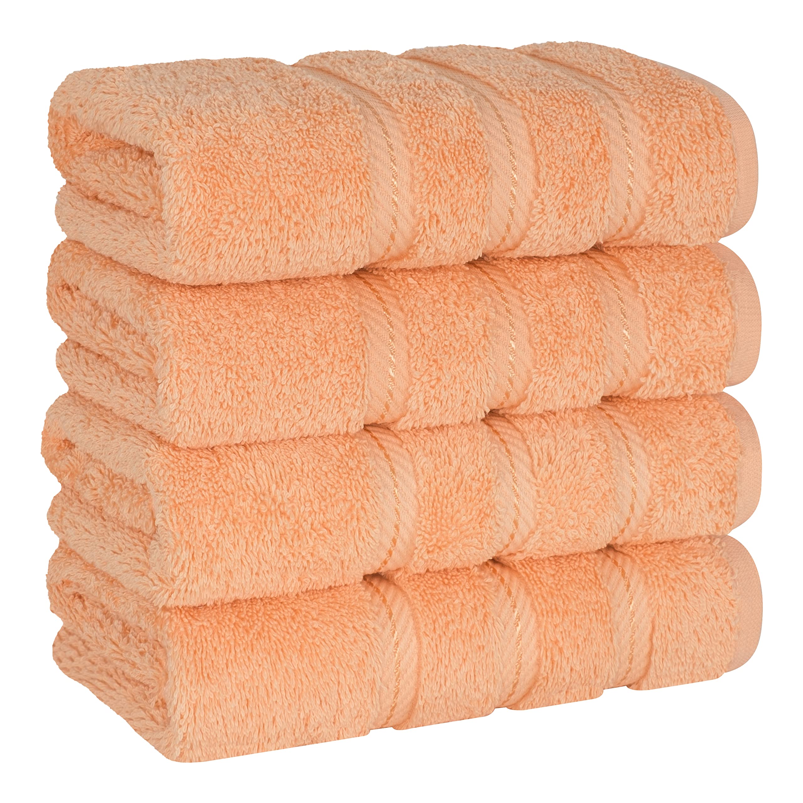 American Soft Linen Luxury 6 Piece Towel Set, 2 Bath Towels 2 Hand Towel 2 Washcloths, 600 GSM 100% Cotton Turkish Towels for Bathroom, Light Grey Towel Sets