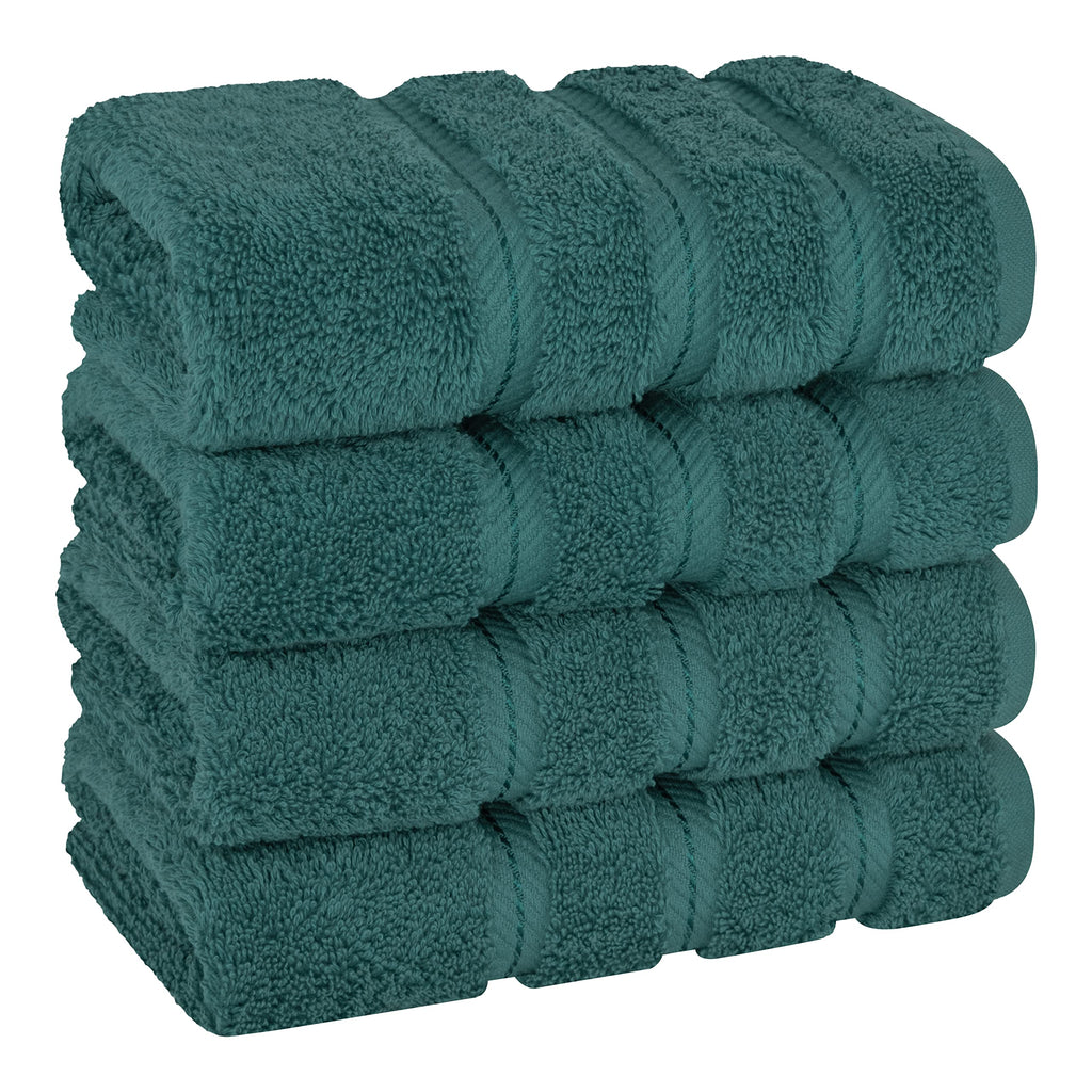 American Soft Linen Luxury 6 Piece Towel Set, 2 Bath Towels 2 Hand Towel 2 Washcloths, 600 GSM 100% Cotton Turkish Towels for Bathroom, Light Grey Towel Sets