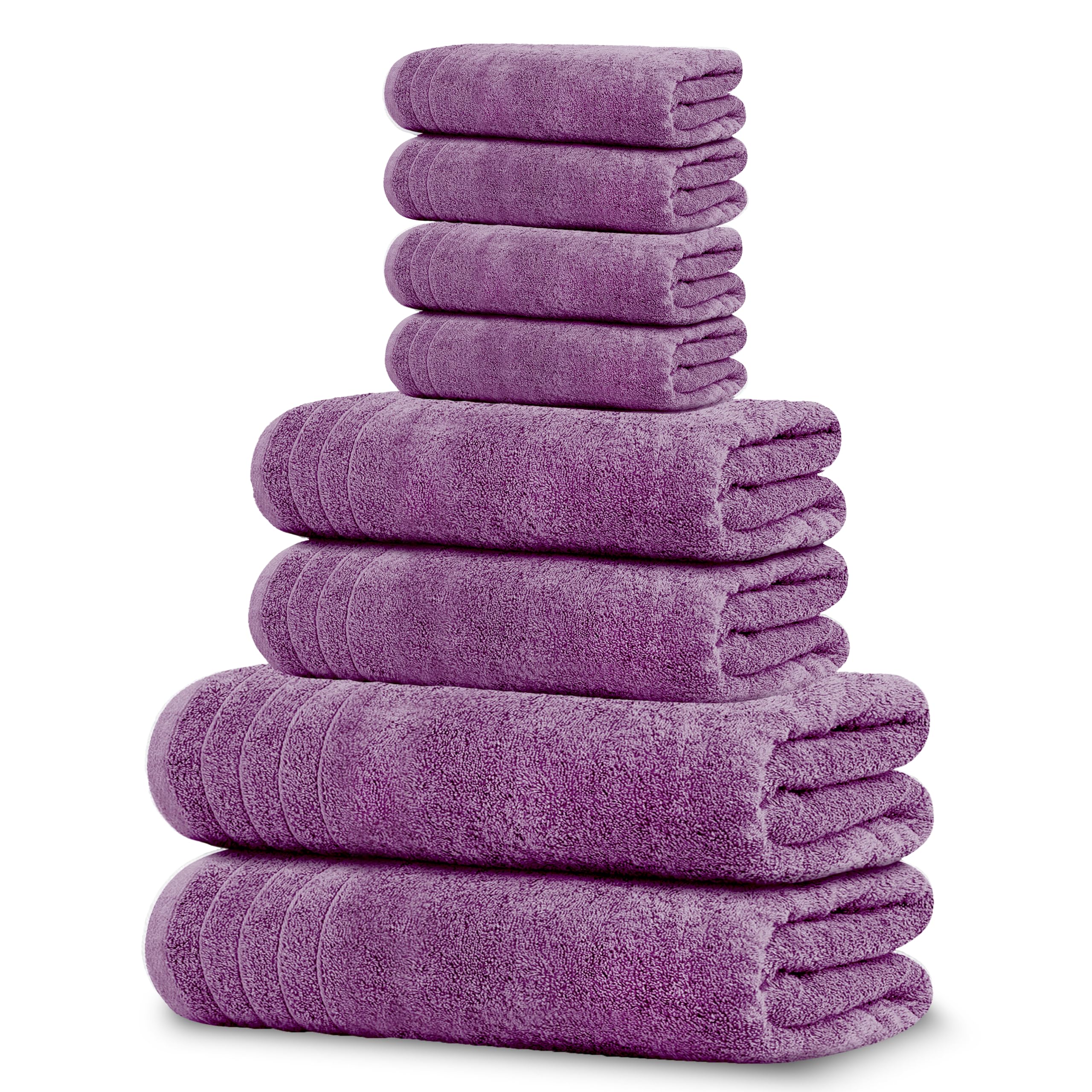 Tens Towels Pack of 8 Towels Set, 2 Extra Large Bath, 2 Hand, 4 Washcloths, 100% Cotton, Lighter Weight, Quicker to Dry, Super Absorbent, Perfect for Bathroom, Dark Grey