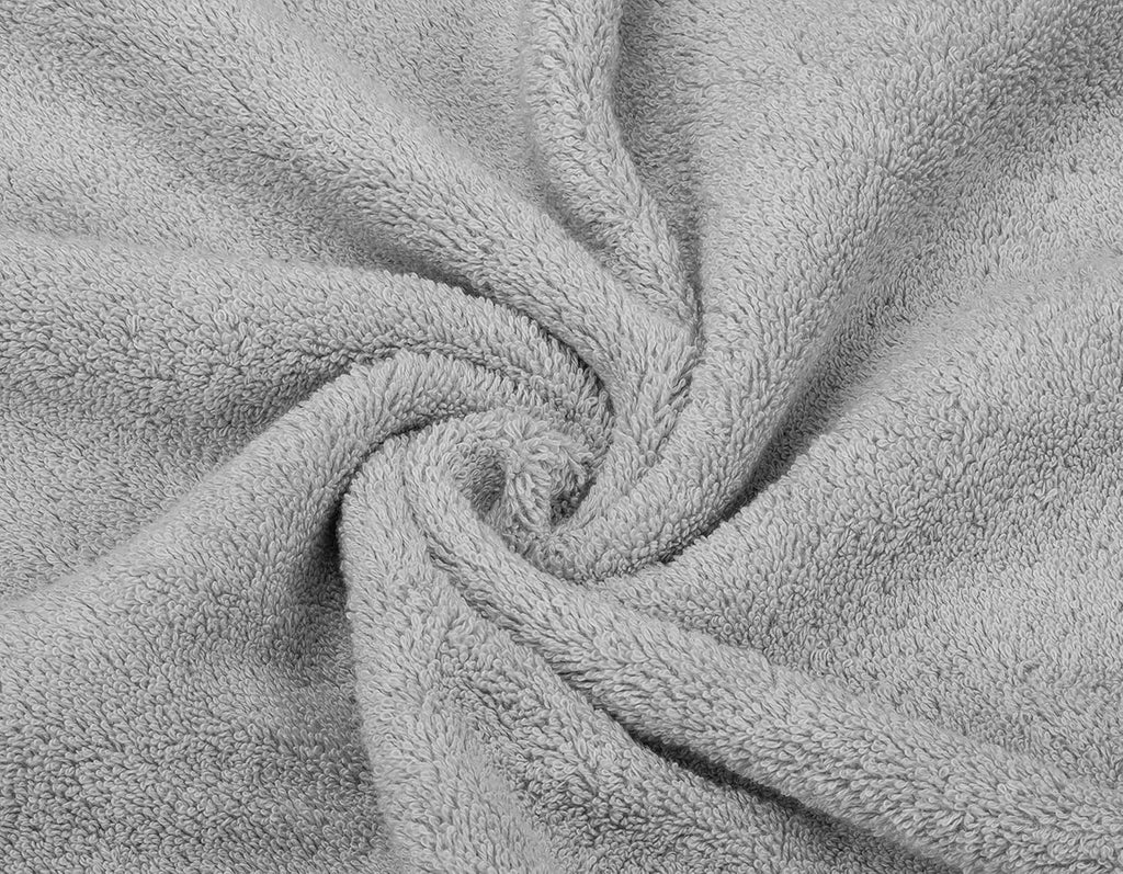 American Soft Linen Luxury 6 Piece Towel Set, 2 Bath Towels 2 Hand Towel 2 Washcloths, 600 GSM 100% Cotton Turkish Towels for Bathroom, Light Grey Towel Sets