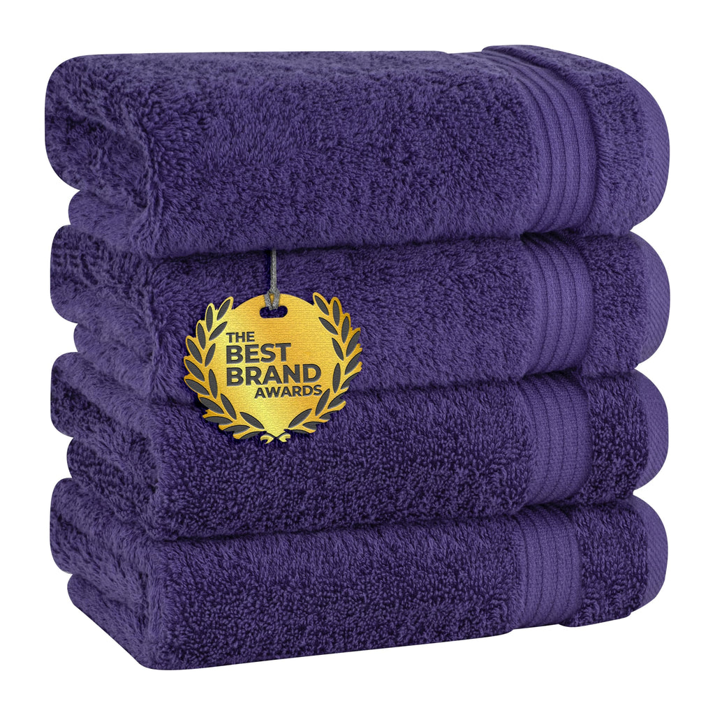 Cotton Paradise 100% Cotton Turkish Towel Set, Soft Absorbent Quick Dry, 6 Piece Towel Set, Snow White