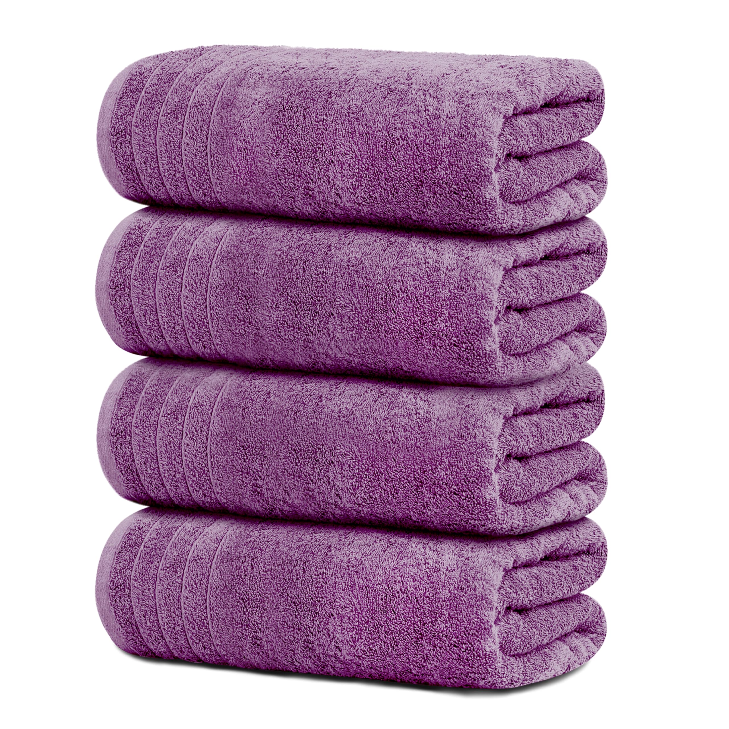Tens Towels 4 Pack Dark Grey 100% Cotton Extra Large Bath Towels 30×60 Inch Quick Dry Soft Towels