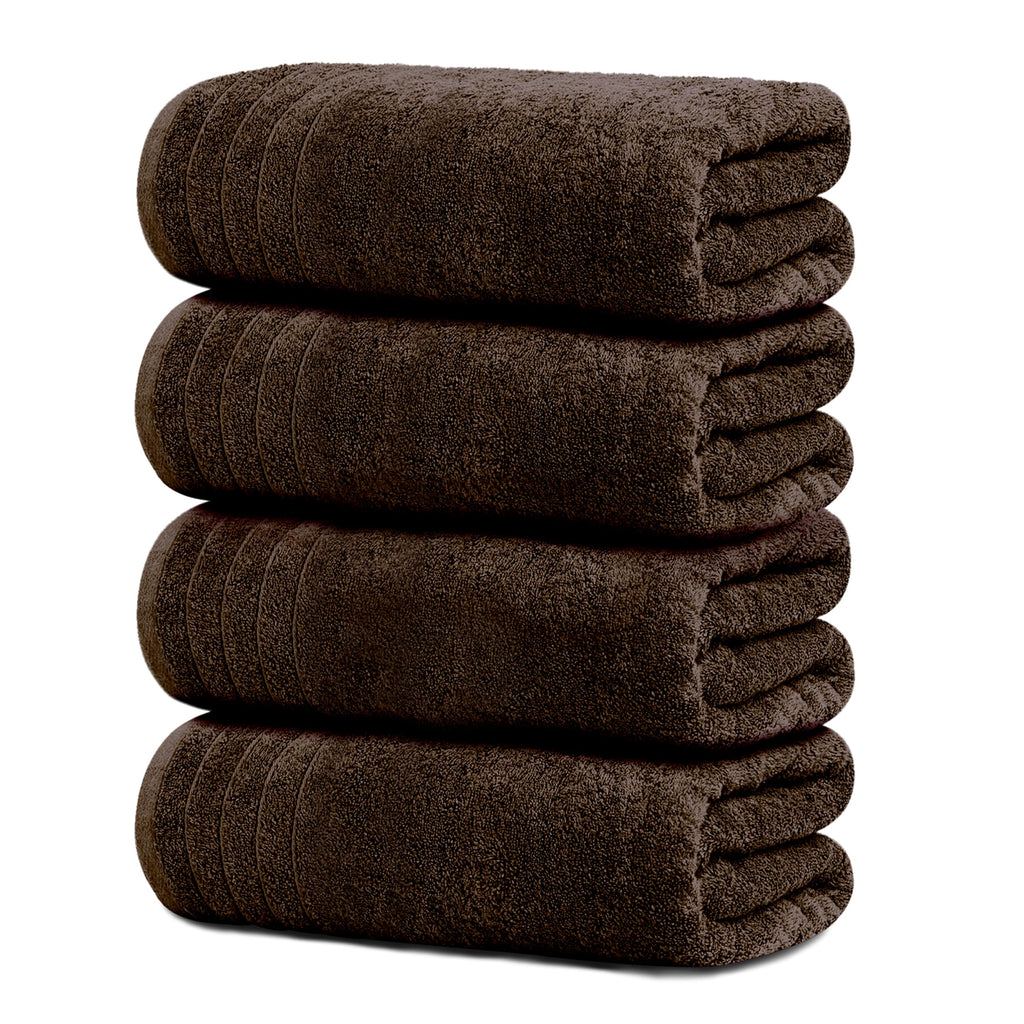 Tens Towels 4 Pack Dark Grey 100% Cotton Extra Large Bath Towels 30×60 Inch Quick Dry Soft Towels