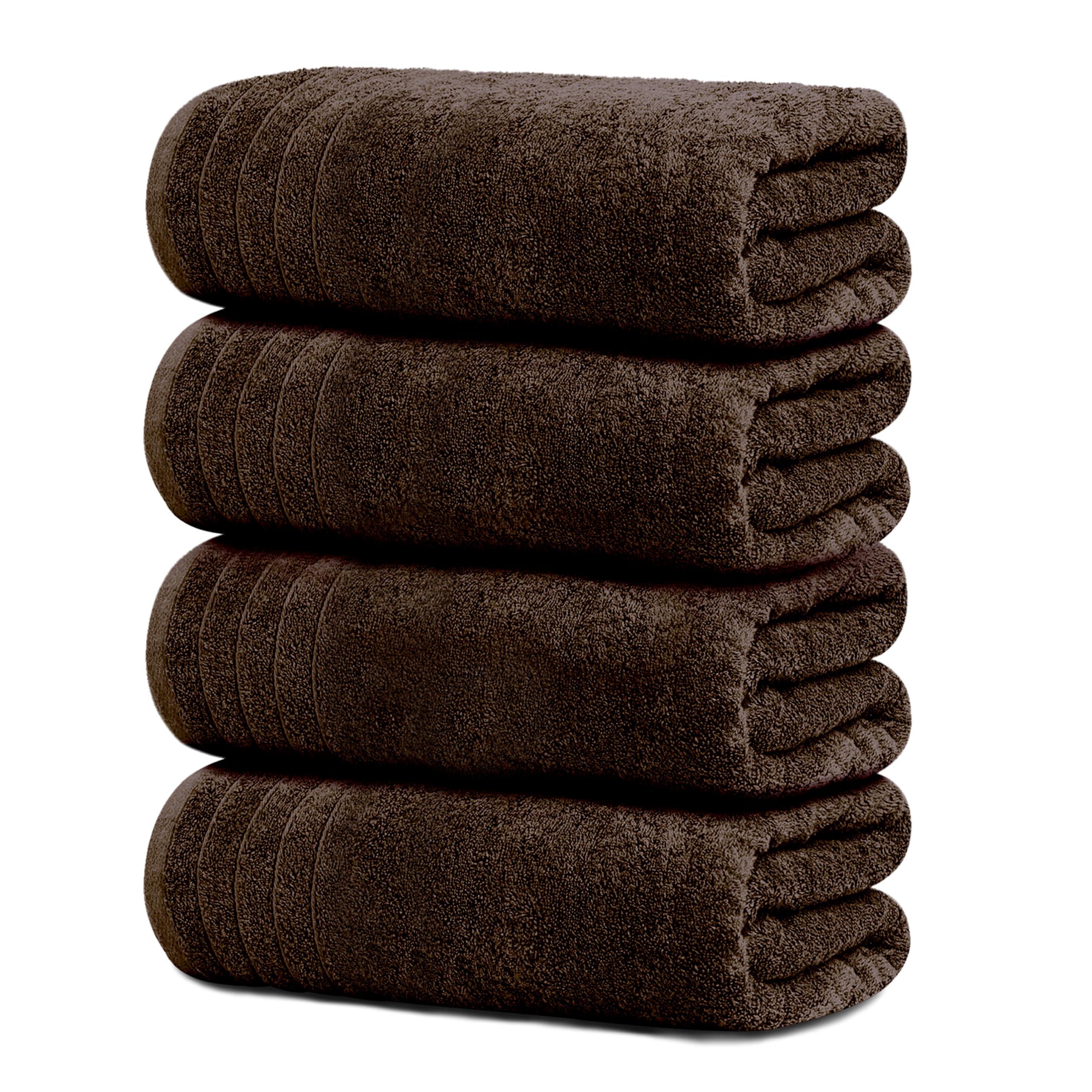 Tens Towels 4 Pack Dark Grey 100% Cotton Extra Large Bath Towels 30×60 Inch Quick Dry Soft Towels