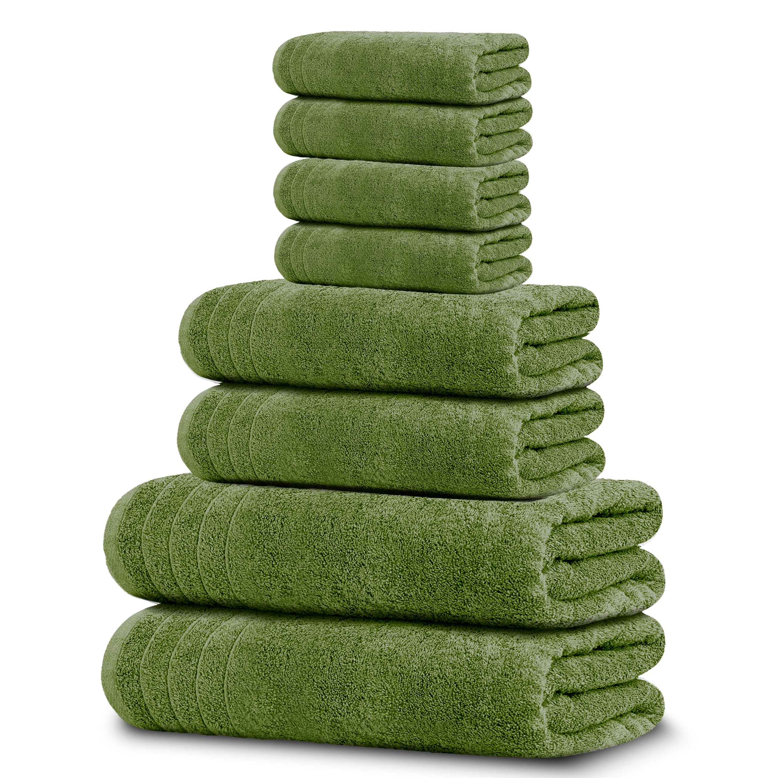 Tens Towels Pack of 8 Towels Set, 2 Extra Large Bath, 2 Hand, 4 Washcloths, 100% Cotton, Lighter Weight, Quicker to Dry, Super Absorbent, Perfect for Bathroom, Dark Grey