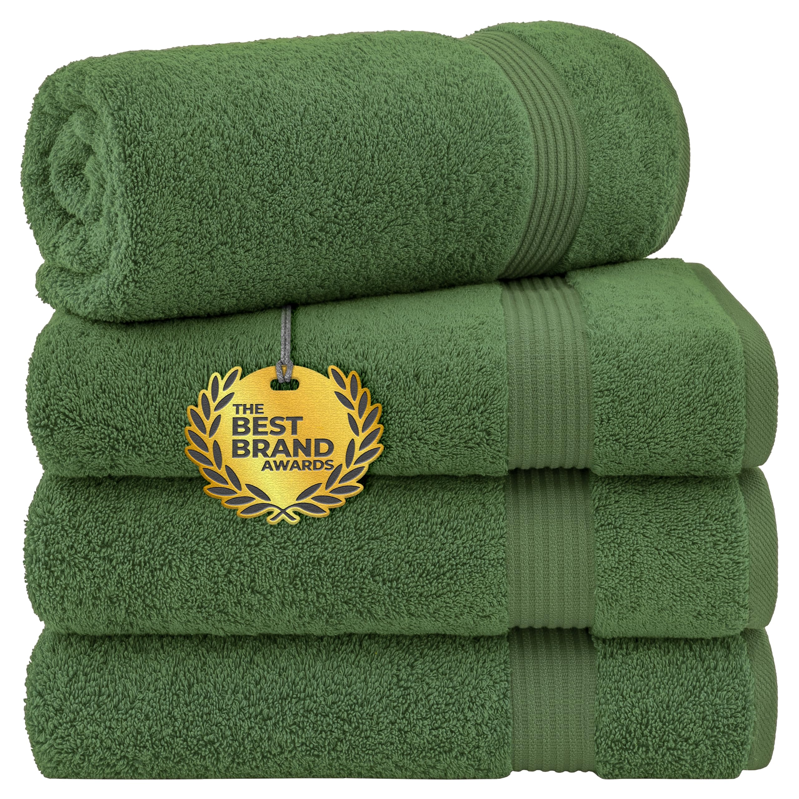 Cotton Paradise 100% Cotton Turkish Towel Set, Soft Absorbent Quick Dry, 6 Piece Towel Set, Snow White