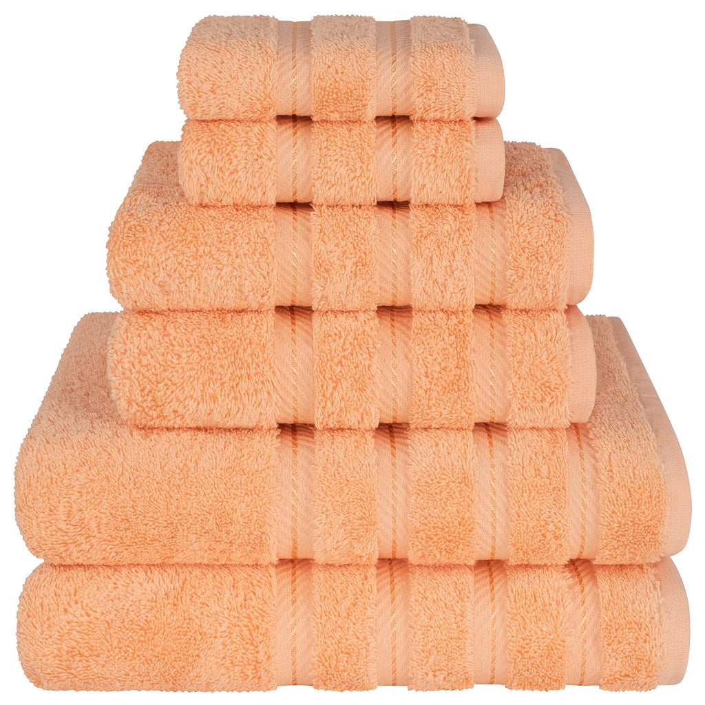 American Soft Linen Luxury 6 Piece Towel Set, 2 Bath Towels 2 Hand Towel 2 Washcloths, 600 GSM 100% Cotton Turkish Towels for Bathroom, Black Towel Sets