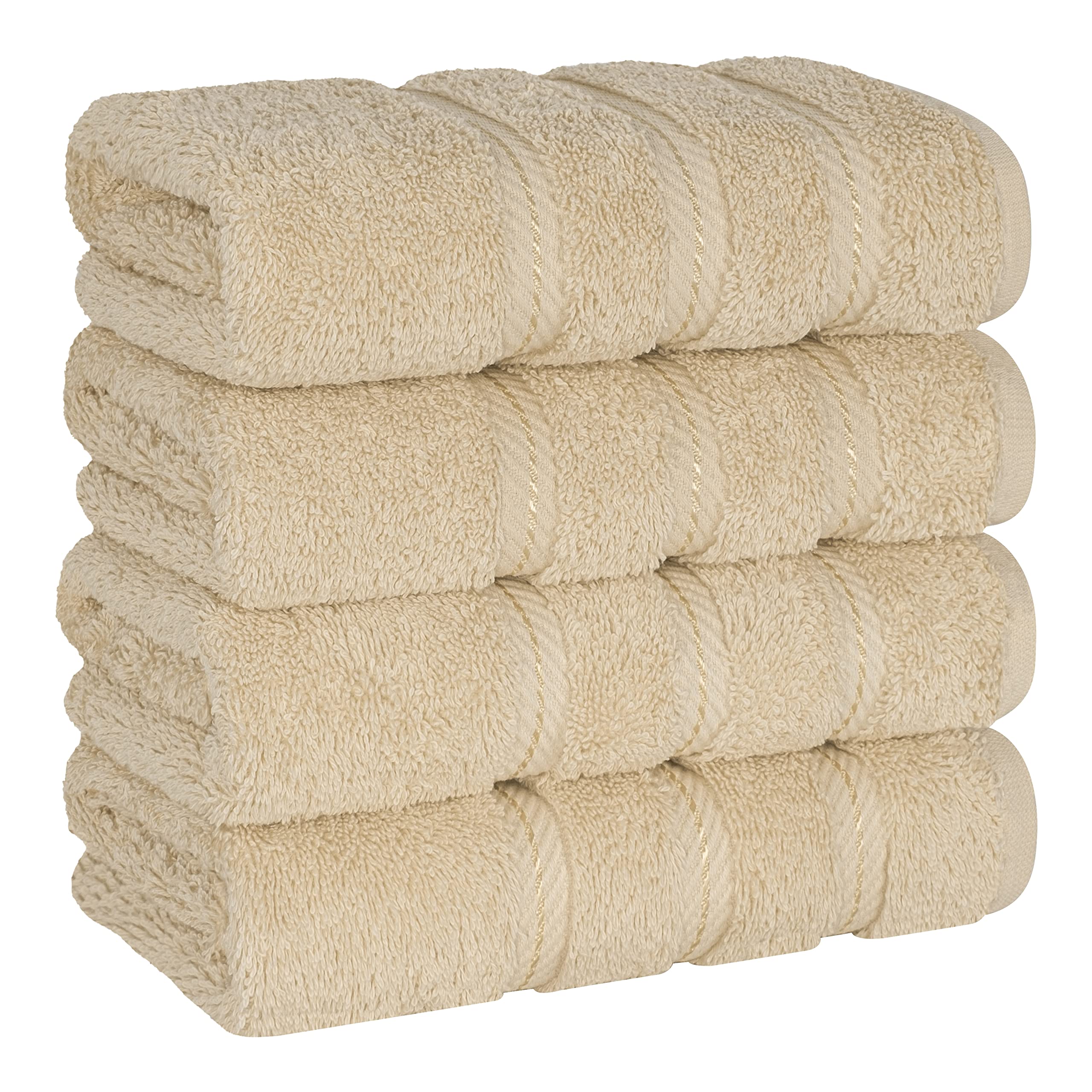 American Soft Linen Luxury 6 Piece Towel Set, 2 Bath Towels 2 Hand Towel 2 Washcloths, 600 GSM 100% Cotton Turkish Towels for Bathroom, Light Grey Towel Sets
