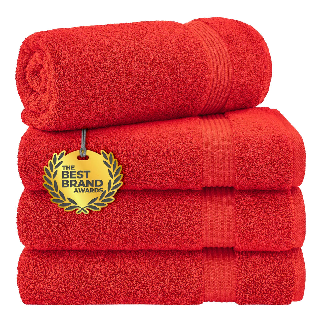 Cotton Paradise 100% Cotton Turkish Towel Set, Soft Absorbent Quick Dry, 6 Piece Towel Set, Snow White