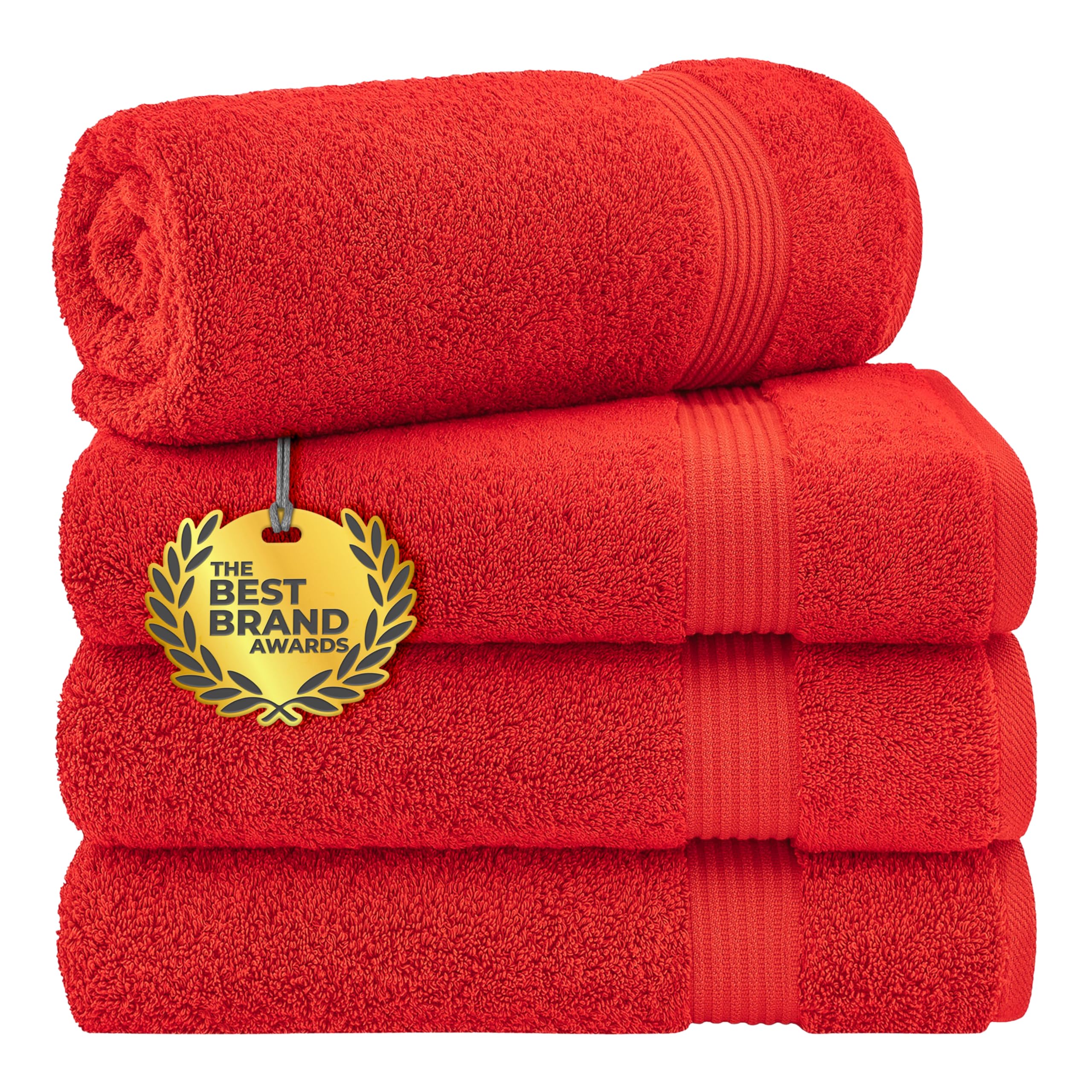 Cotton Paradise 100% Cotton Turkish Towel Set, Soft Absorbent Quick Dry, 6 Piece Towel Set, Snow White