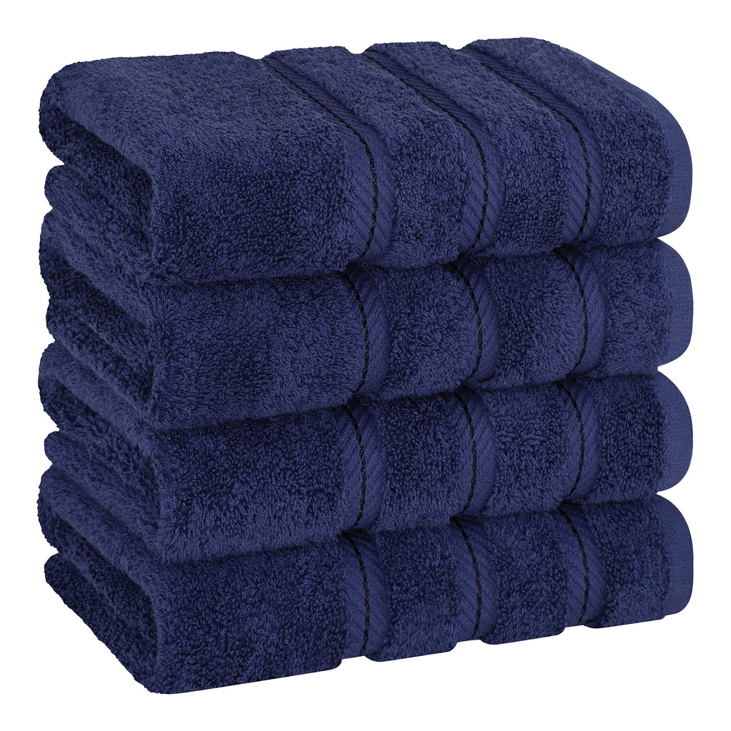 American Soft Linen Luxury 6 Piece Towel Set, 2 Bath Towels 2 Hand Towel 2 Washcloths, 600 GSM 100% Cotton Turkish Towels for Bathroom, Light Grey Towel Sets