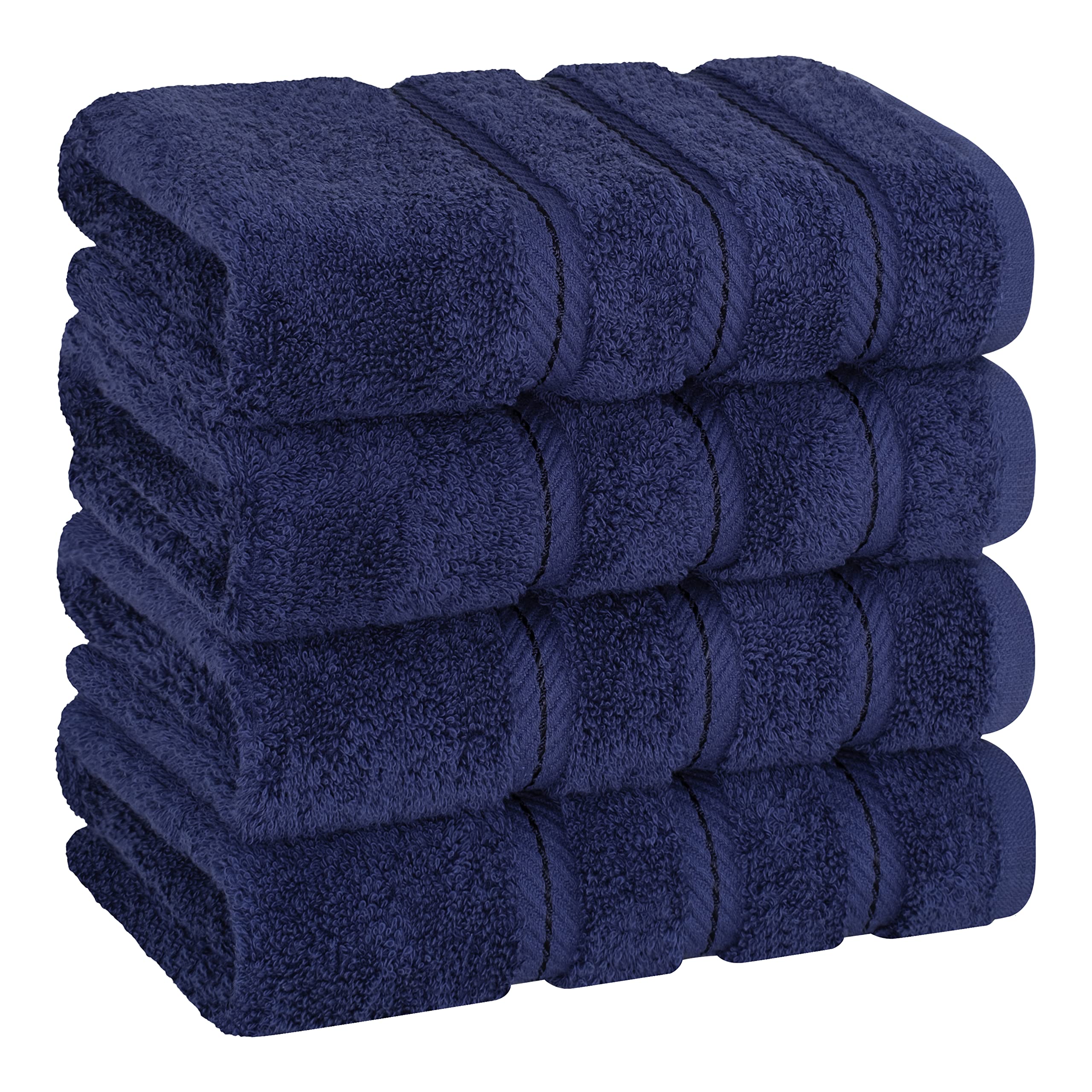 American Soft Linen Luxury 6 Piece Towel Set, 2 Bath Towels 2 Hand Towel 2 Washcloths, 600 GSM 100% Cotton Turkish Towels for Bathroom, Light Grey Towel Sets