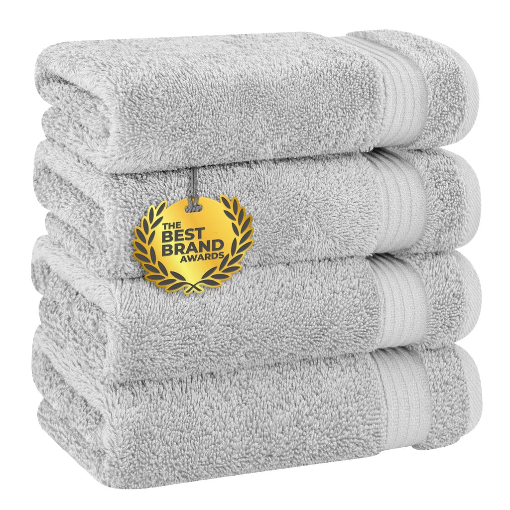 Cotton Paradise 100% Cotton Turkish Towel Set, Soft Absorbent Quick Dry, 6 Piece Towel Set, Snow White