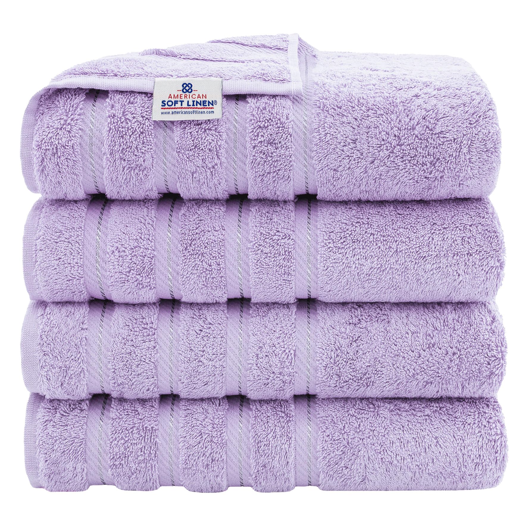 American Soft Linen Luxury 6 Piece Towel Set, 2 Bath Towels 2 Hand Towel 2 Washcloths, 600 GSM 100% Cotton Turkish Towels for Bathroom, Black Towel Sets