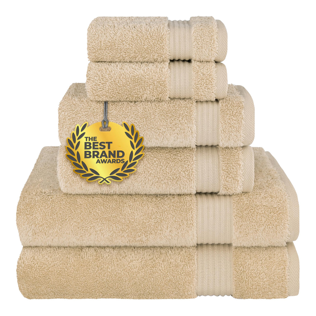 Cotton Paradise 100% Cotton Turkish Towel Set, Soft Absorbent Quick Dry, 6 Piece Towel Set, Navy Blue