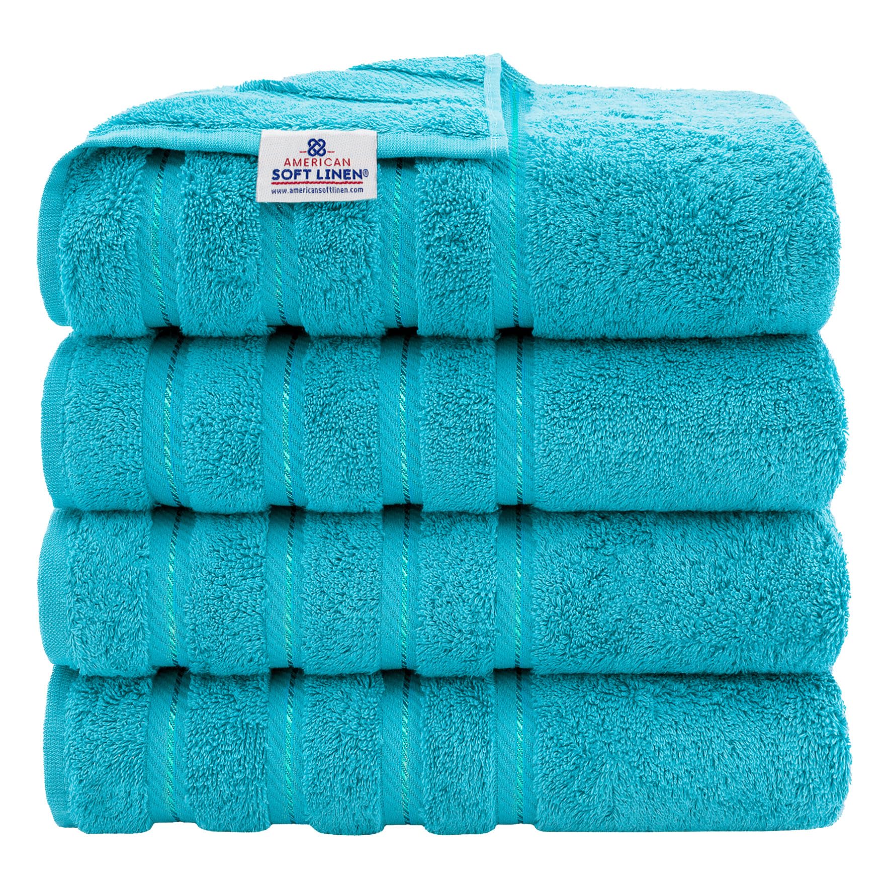 American Soft Linen Luxury 6 Piece Towel Set, 2 Bath Towels 2 Hand Towel 2 Washcloths, 600 GSM 100% Cotton Turkish Towels for Bathroom, Black Towel Sets