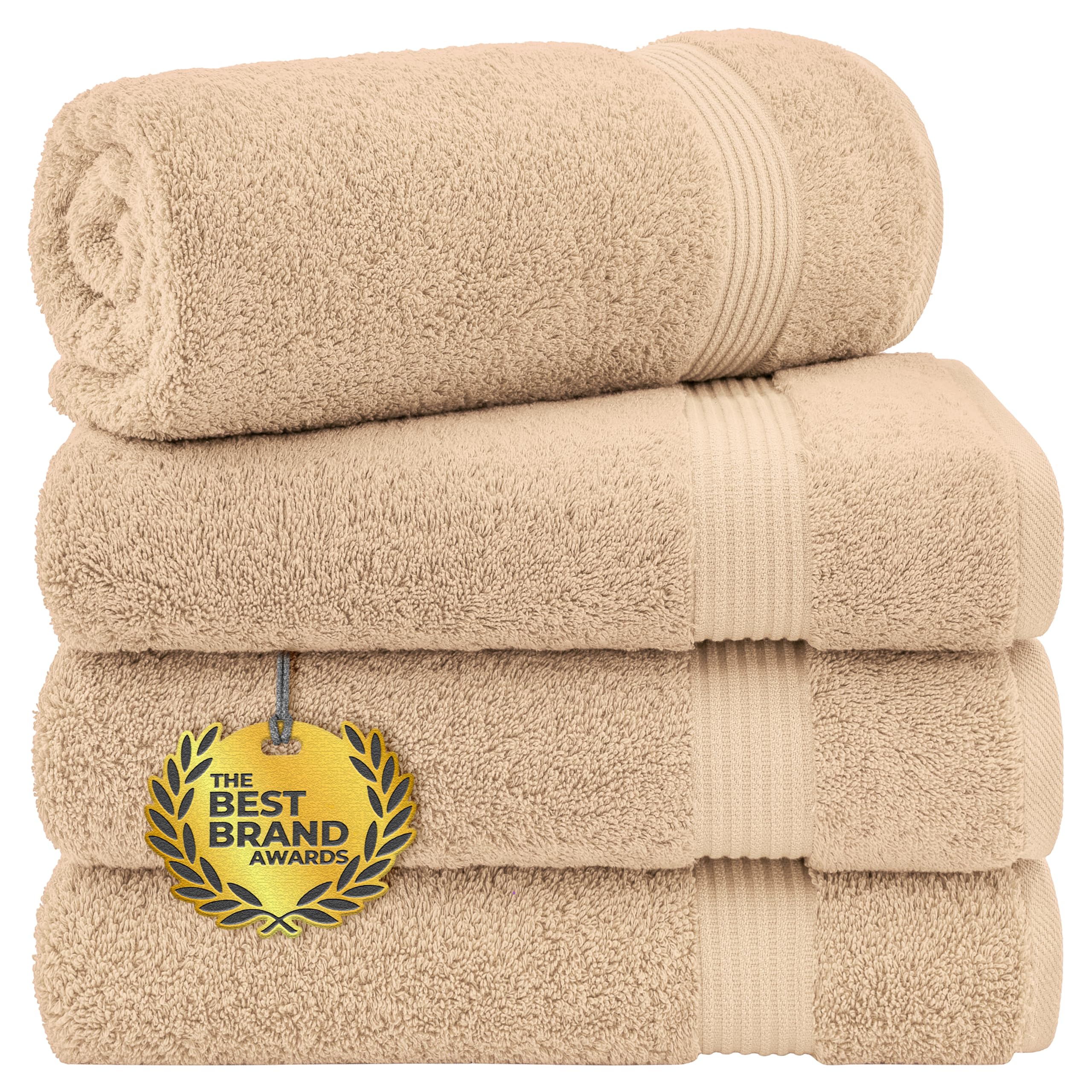 Cotton Paradise 100% Cotton Turkish Towel Set, Soft Absorbent Quick Dry, 6 Piece Towel Set, Snow White