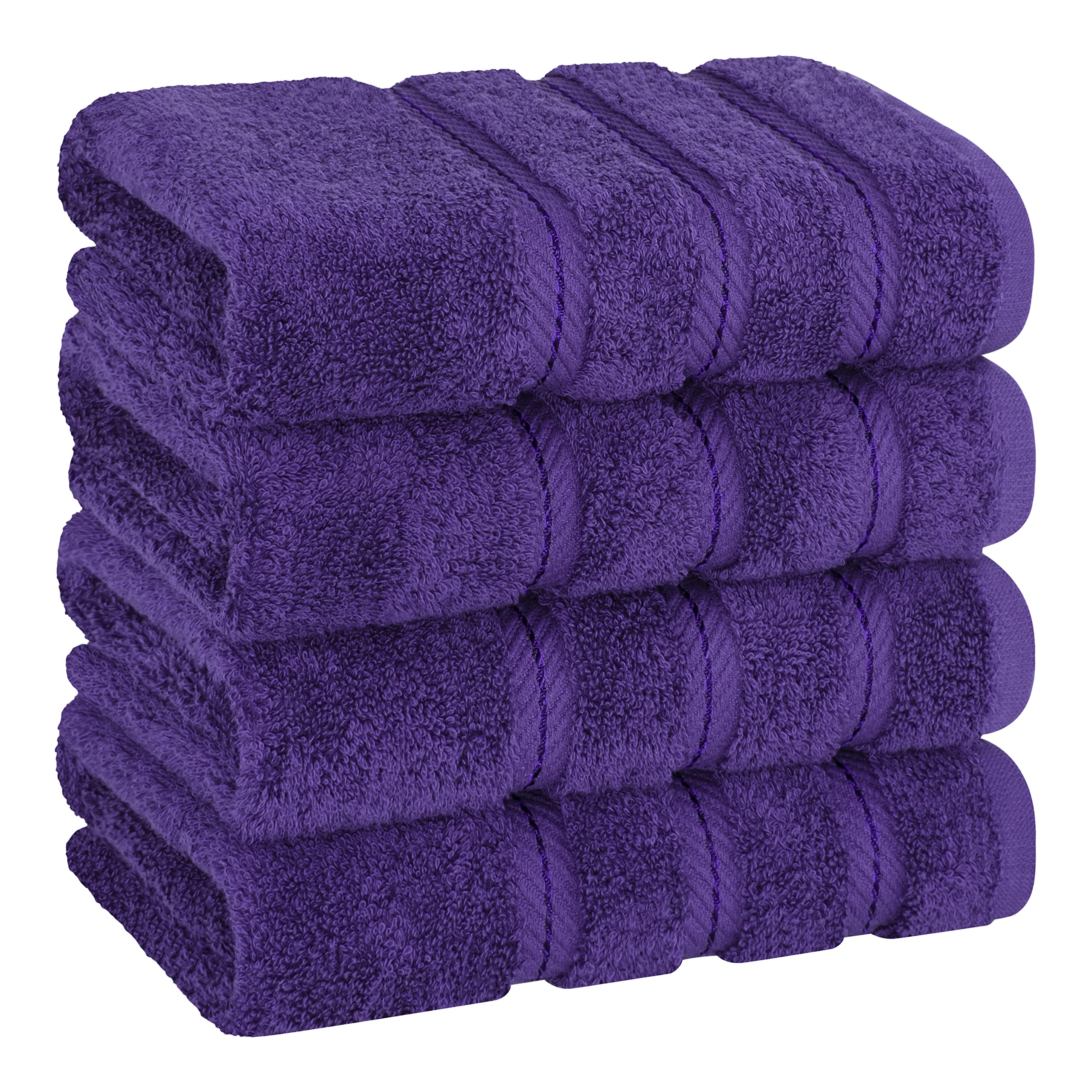 American Soft Linen Luxury 6 Piece Towel Set, 2 Bath Towels 2 Hand Towel 2 Washcloths, 600 GSM 100% Cotton Turkish Towels for Bathroom, Black Towel Sets