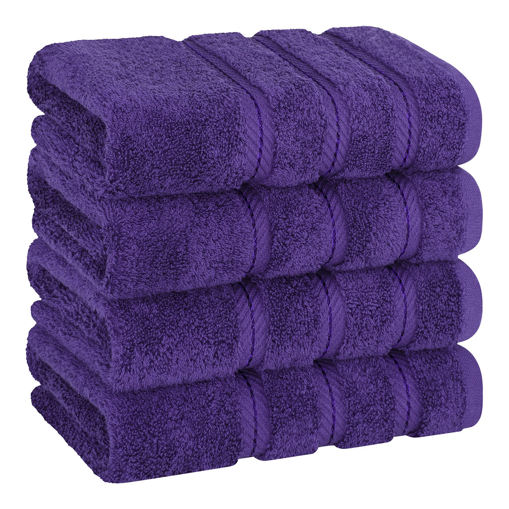 American Soft Linen Luxury 6 Piece Towel Set, 2 Bath Towels 2 Hand Towel 2 Washcloths, 600 GSM 100% Cotton Turkish Towels for Bathroom, Light Grey Towel Sets