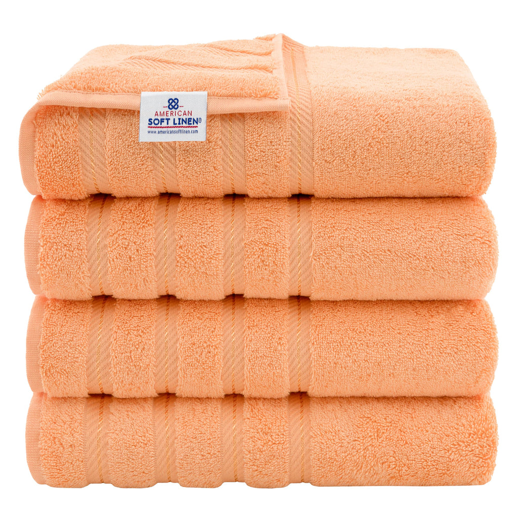 American Soft Linen Luxury 6 Piece Towel Set, 2 Bath Towels 2 Hand Towel 2 Washcloths, 600 GSM 100% Cotton Turkish Towels for Bathroom, Black Towel Sets