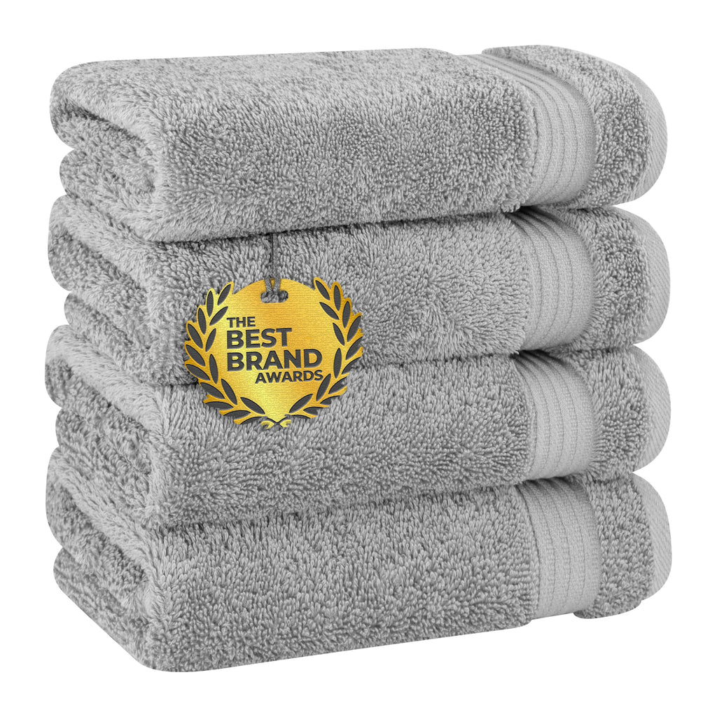Cotton Paradise 100% Cotton Turkish Towel Set, Soft Absorbent Quick Dry, 6 Piece Towel Set, Snow White