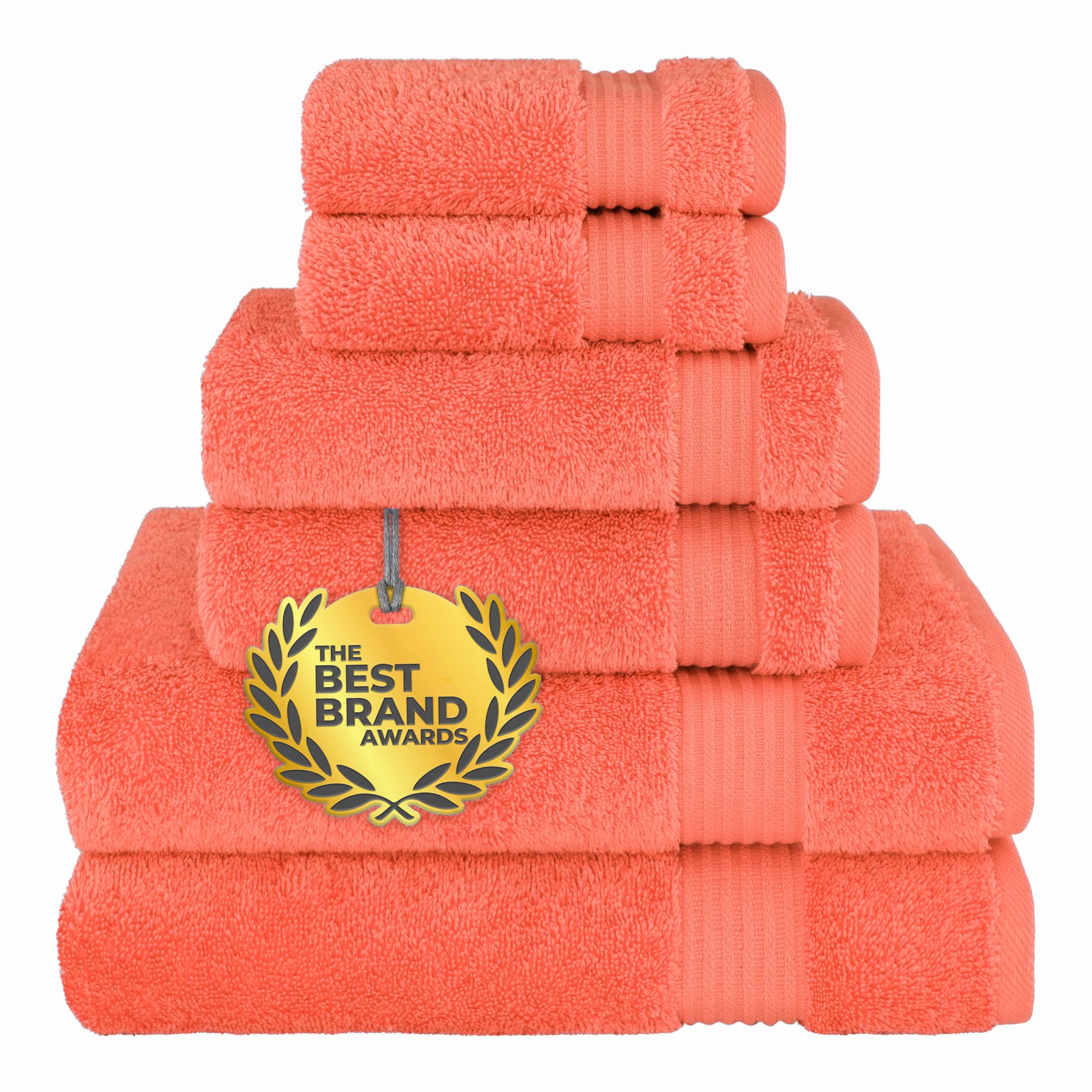 Cotton Paradise 100% Cotton Turkish Towel Set, Soft Absorbent Quick Dry, 6 Piece Towel Set, Navy Blue