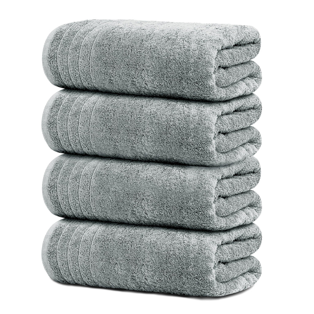 Tens Towels 4 Pack Dark Grey 100% Cotton Extra Large Bath Towels 30×60 Inch Quick Dry Soft Towels