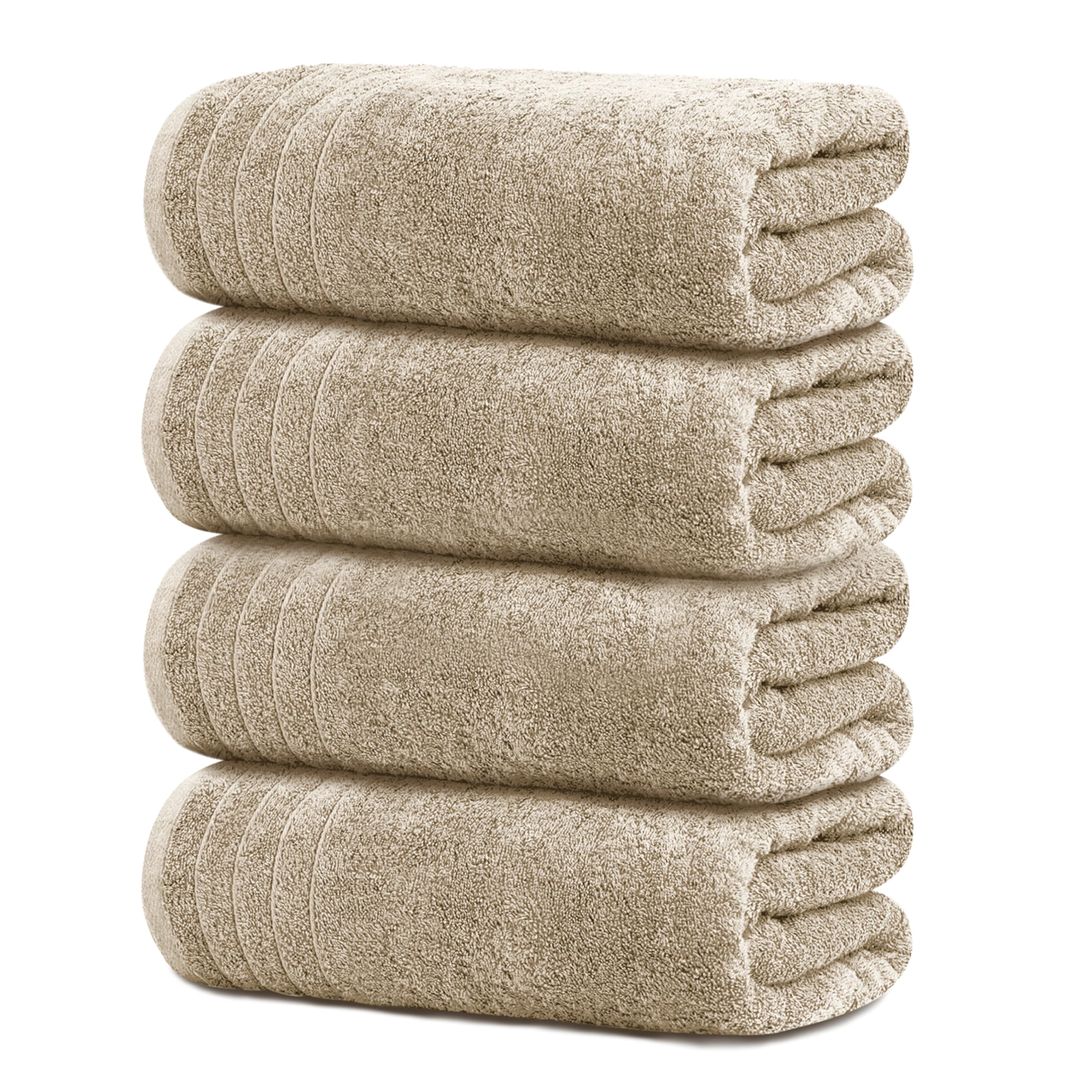 Tens Towels 4 Pack Dark Grey 100% Cotton Extra Large Bath Towels 30×60 Inch Quick Dry Soft Towels