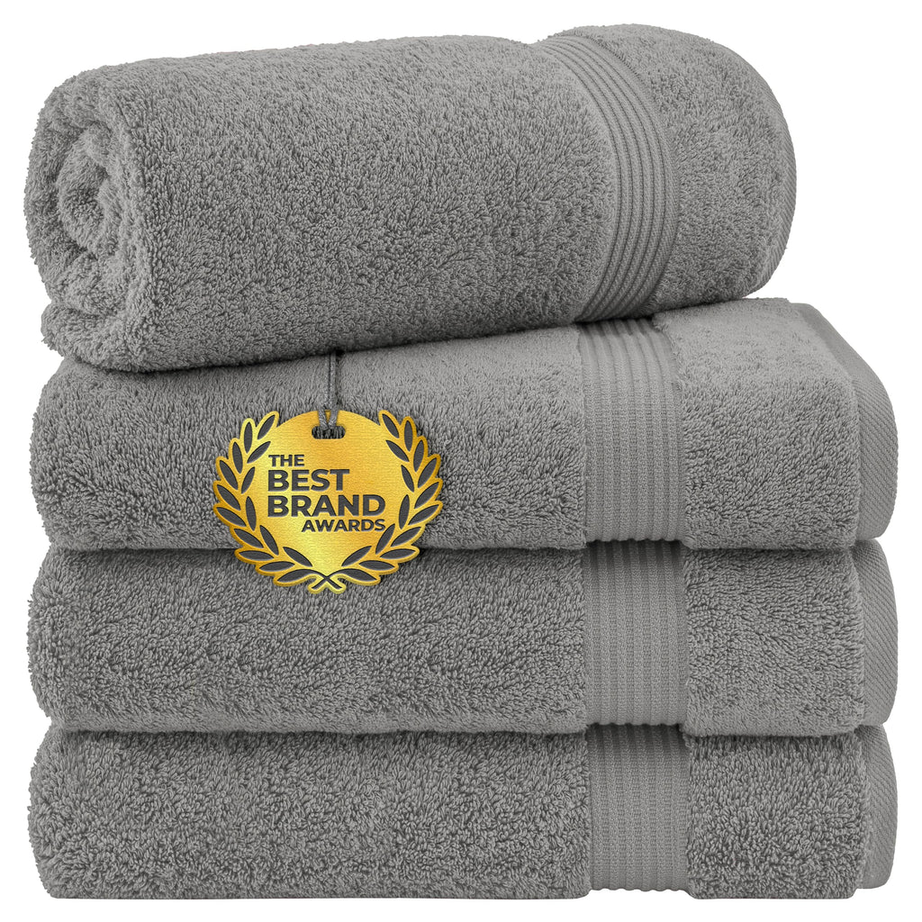 Cotton Paradise 100% Cotton Turkish Towel Set, Soft Absorbent Quick Dry, 6 Piece Towel Set, Snow White