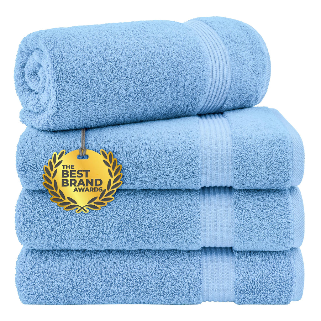 Cotton Paradise 100% Cotton Turkish Towel Set, Soft Absorbent Quick Dry, 6 Piece Towel Set, Snow White