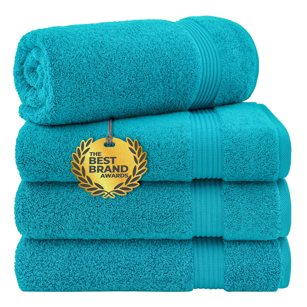 Cotton Paradise 100% Cotton Turkish Towel Set, Soft Absorbent Quick Dry, 6 Piece Towel Set, Snow White