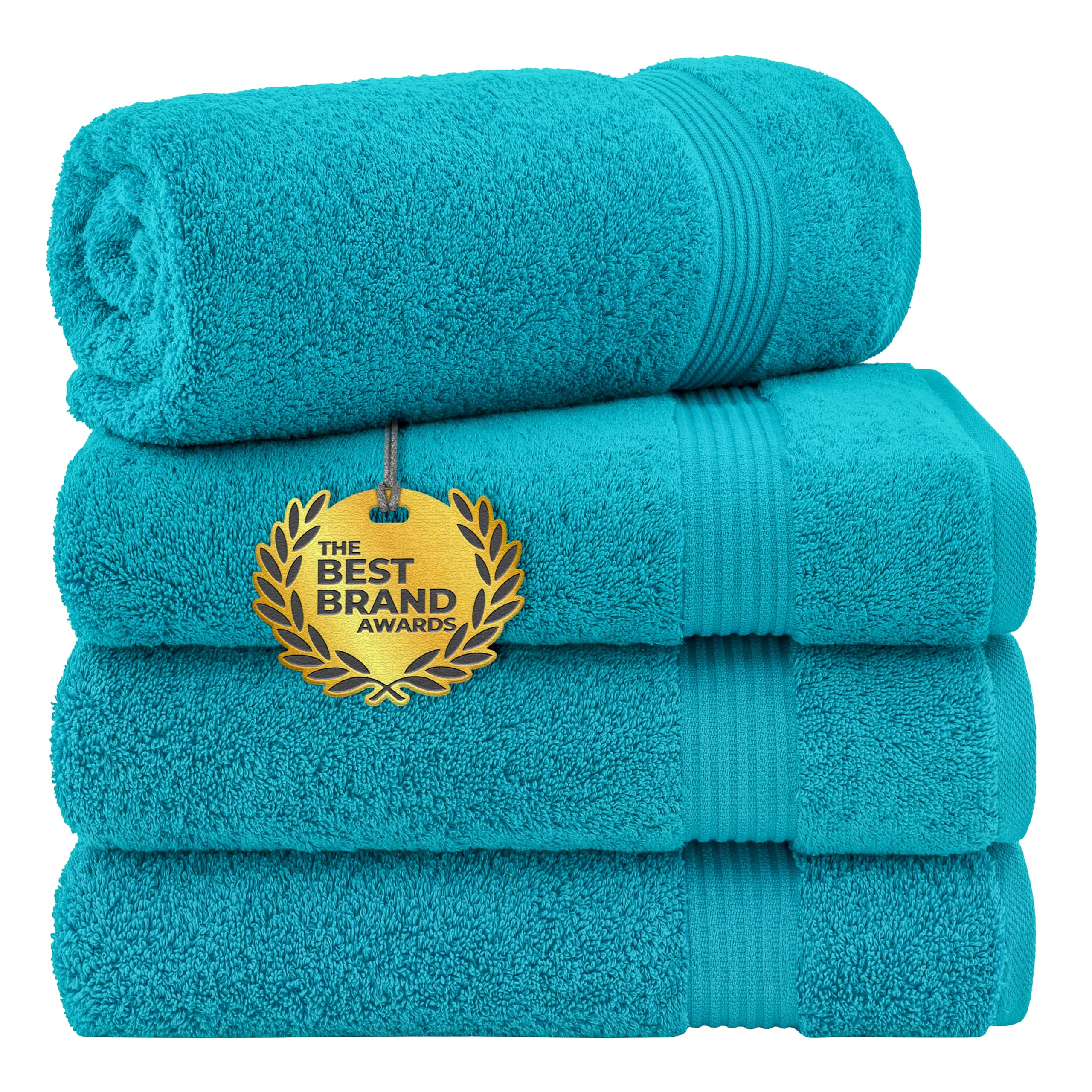 Cotton Paradise 100% Cotton Turkish Towel Set, Soft Absorbent Quick Dry, 6 Piece Towel Set, Snow White