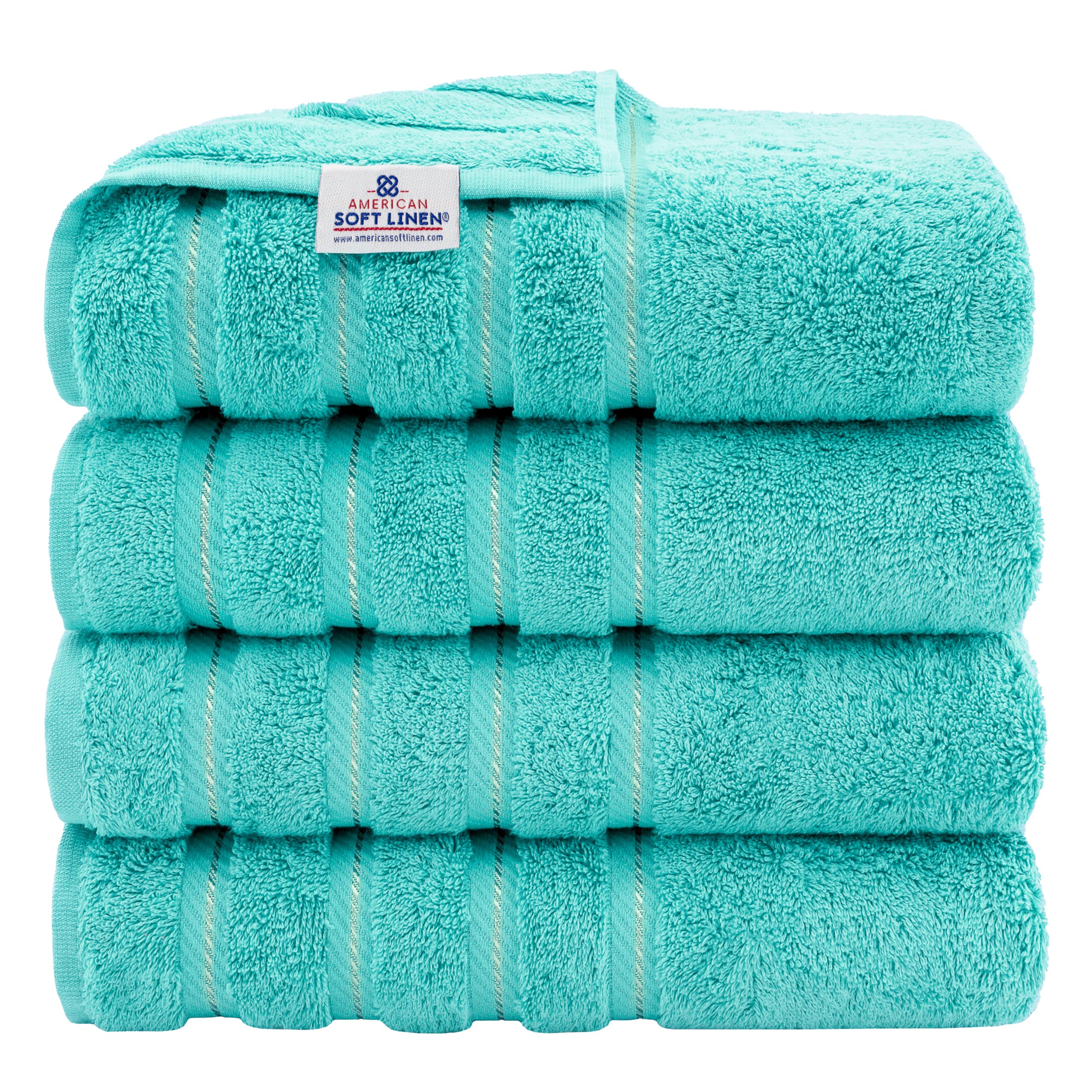 American Soft Linen Luxury 6 Piece Towel Set, 2 Bath Towels 2 Hand Towel 2 Washcloths, 600 GSM 100% Cotton Turkish Towels for Bathroom, Black Towel Sets
